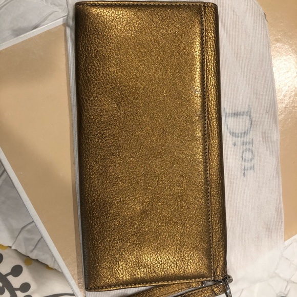 NWT!!! DIOR Gold Metallic Wristlet - Picture 7 of 8